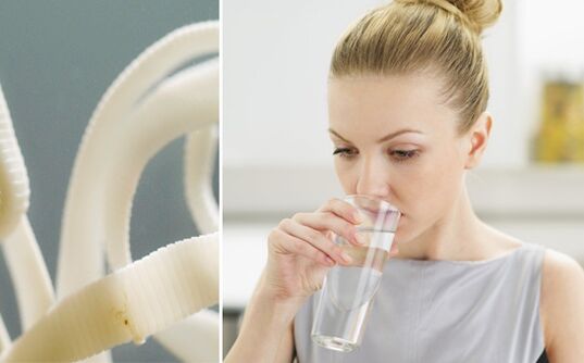 boire de l'eau lors du nettoyage des parasites